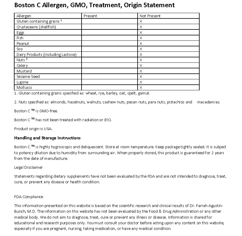 BOSTON C CONCENTRATE