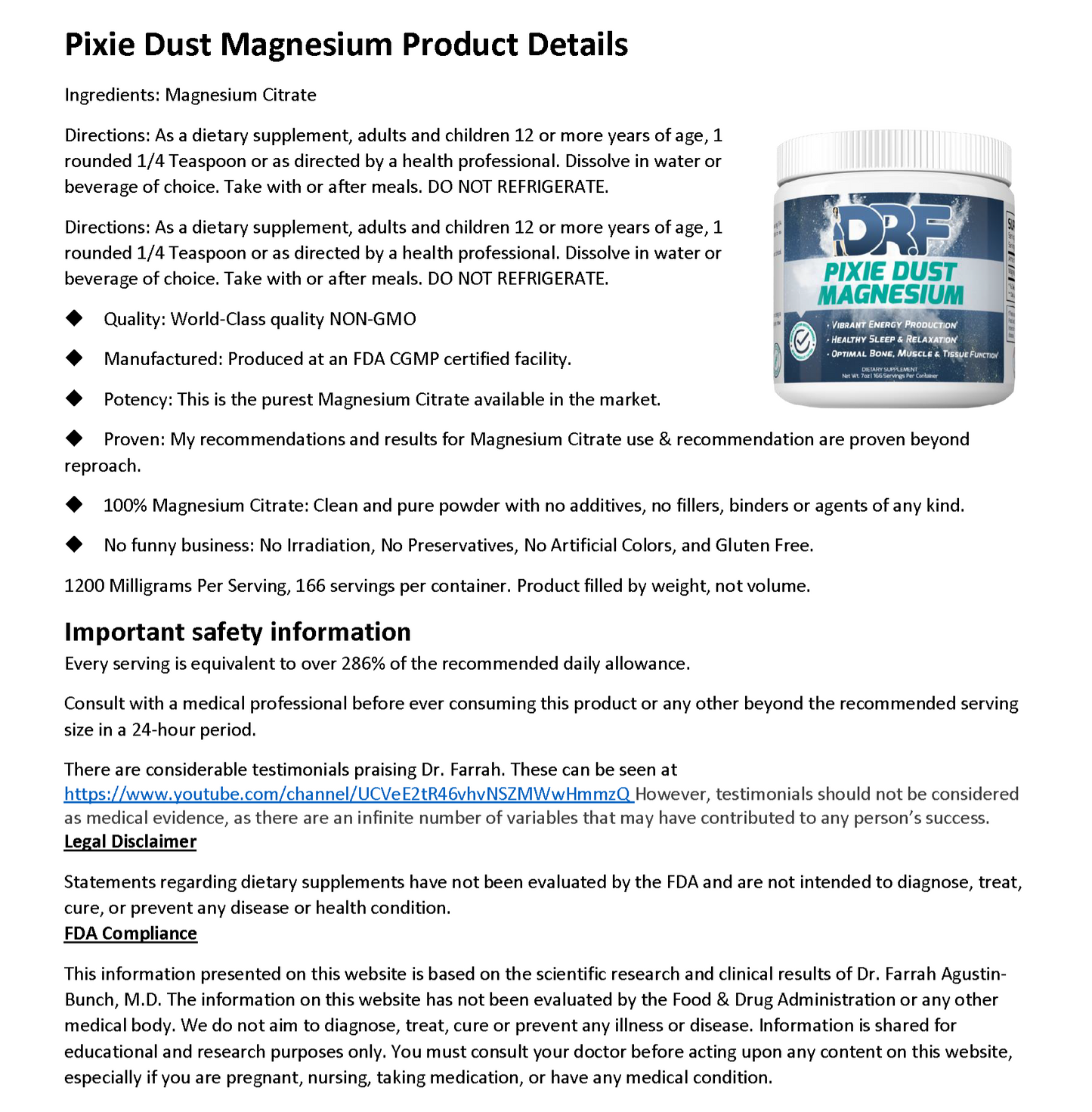 PIXIE DUST MAGNESIUM